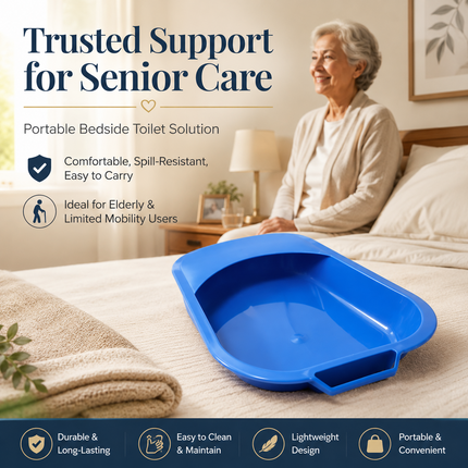 Unisex Bed Pan Elderly Disabled Bedridden Patients Spill Resistant Toilet Urinal