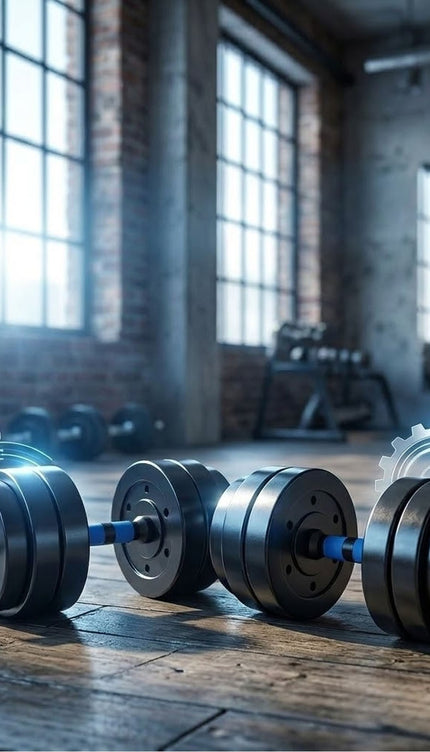 50KG Adjustable Dumbbell Barbell Set with Connecting Rod for Home