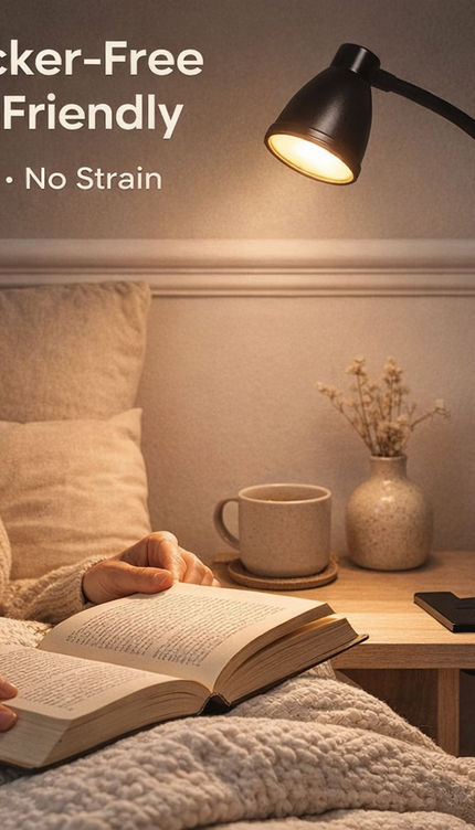 LED Desk Lamp Clip-On 3W Flexible Reading Light Eye Care 10-Level Brightness