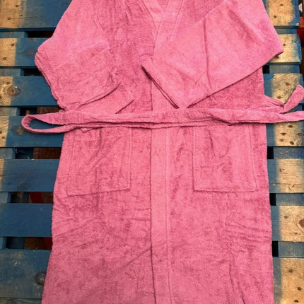 Unisex Cotton Terry Bathrobe Soft Towel Gown Dressing Robe Men Women