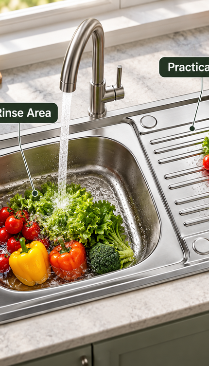 Stainless Steel Kitchen Sink with Drainer – 75 × 45 cm