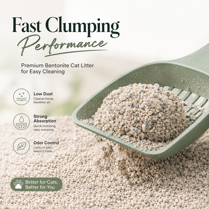Bentonite Cat Litter Fast Clumping Unscented Dust Free Odour Control 10L