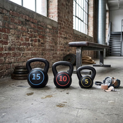 Kettlebell Weight Set 3pcs Weight Lifting Exercise 30LB Home Gym Fitness Workout