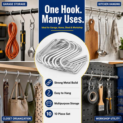 Stainless Steel S Hooks – Pack