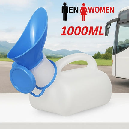 Unisex 1000ml Urinal Bottle with Snap Lid Portable Travel Outdoor Pee Container
