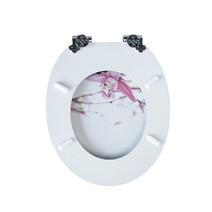 18'' Universal Wooden Toilet Seat Easy Fit Bathroom WC Seat with Fittings