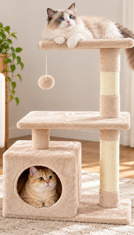 85cm Cat Tree Tower Sisal Scratching Post Condo Perch Activity Centre for Cats