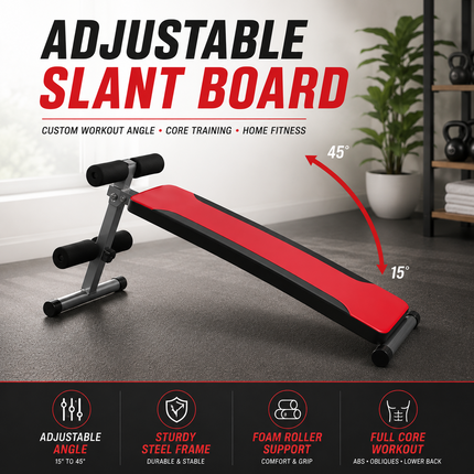 Sit Up Bench With Reverse Crunch Handle Core Workout Gym Adjustable Weight Bench