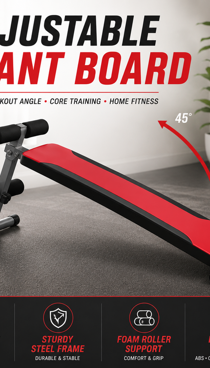Sit Up Bench With Reverse Crunch Handle Core Workout Gym Adjustable Weight Bench
