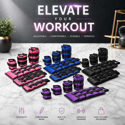 Ankle Wrist Leg Weights Straps 2 PCS Running Yoga Gym Training Exercise Fitness