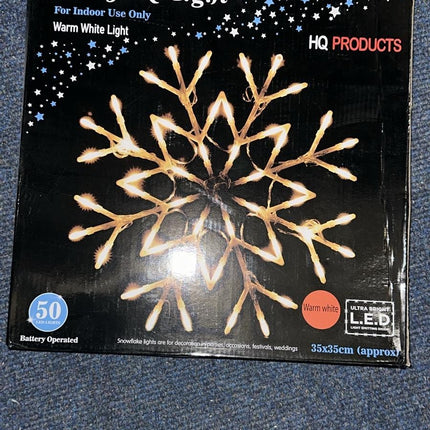 50 LED Christmas Snowflake Light Indoor Outdoor Xmas Decoration Home Garden