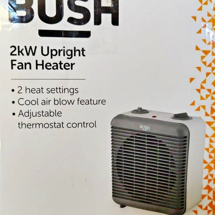 Bush Upright Fan Heater 2kW With 2 Heat Settings Thermostat Control FH-28T-NEW