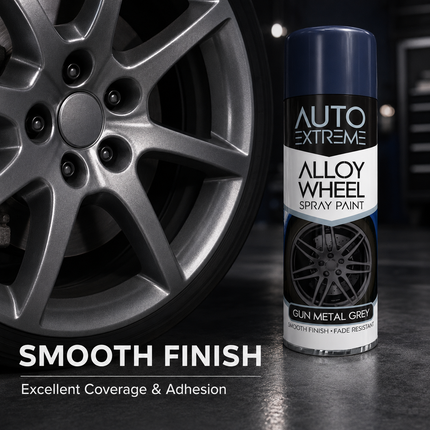 2x AX Gun Metal Grey Alloy Wheel Spray Paint 300ml Smooth Finish Fade Resistant