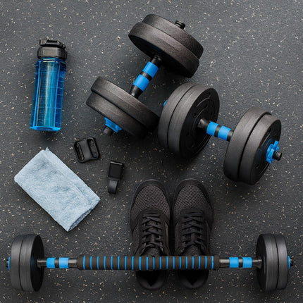 Dumbbell Barbell Set 50KG Complete Home Training Kit