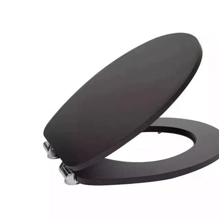 18” MDF Universal Toilet Seat – Quick Fit Wooden WC Seat (Black)