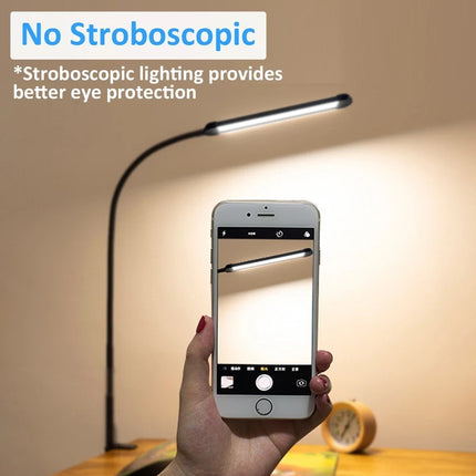LED Desk Lamp with Clamp Stepless Dimming Modes 2700-6000K Office Desk WorkLight