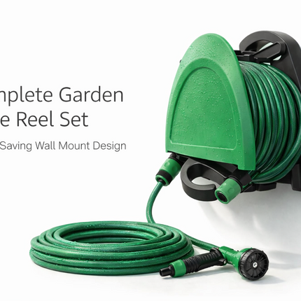 10m Mini Garden Hose Reel Set