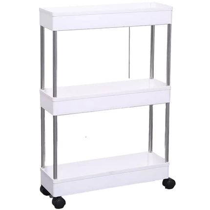 SLIM TROLLEY KITCHEN BATHROOM SLIDER STORAGE SPICE RACK HOLDERS SHELF ON WHEELS