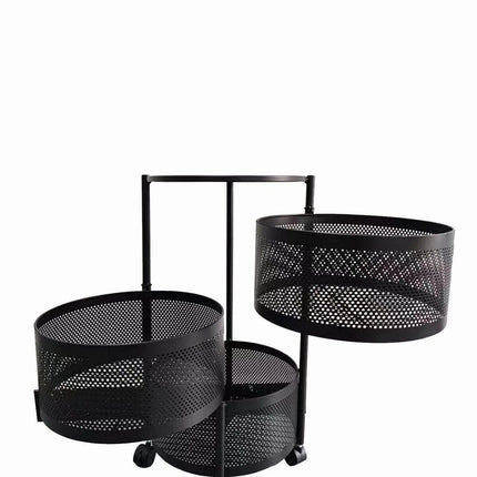 Rotating Storage Rack Trolley Cart Kitchen Bathroom Organizer Vegetable Shelf