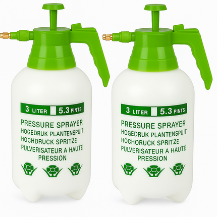 Pack of 2 – 3L Garden Pressure Sprayer Hand Pump Portable Weed & Chemical Bottle