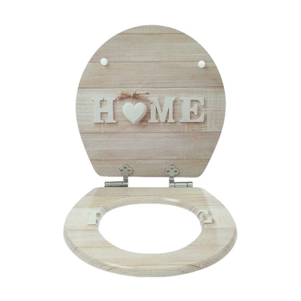 18" UNIVERSAL BATHROOM TOILET SEAT WOODEN EASY FIT WC SEAT WITH FITTINGS