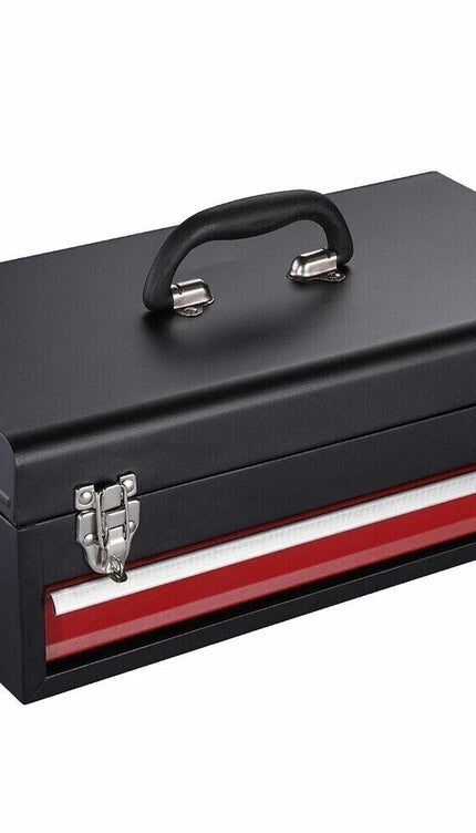 Lockable Tool box With 1 Drawer Portable Metal Tool Organizer Case Waterproof
