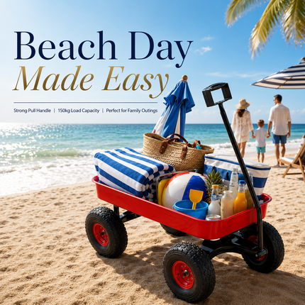 Garden Trolley Cart 150kg Heavy Duty Wheels Lawn Beach Wagon Hand Truck