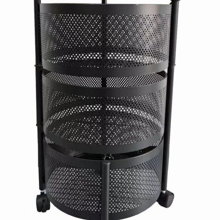 Rotating Storage Rack Trolley Cart Kitchen Bathroom Organizer Vegetable Shelf