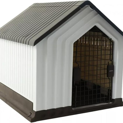 XL Plastic Dog House Durable Weatherproof Kennel Outdoor Indoor Pet Shelter