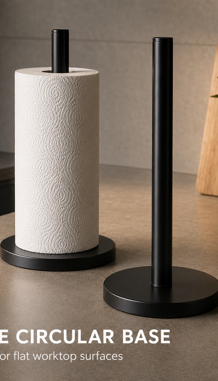 Kitchen Roll Holder Matt Black Stainless Steel Freestanding Paper Towel Stand