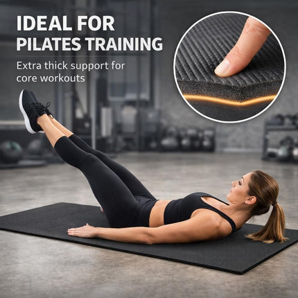 Yoga Mat Thick 10mm Non-Slip PVC Exercise Floor Mat For Gym Pilates & Home