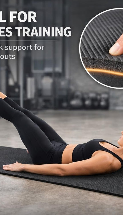 Yoga Mat Thick 10mm Non-Slip PVC Exercise Floor Mat For Gym Pilates & Home