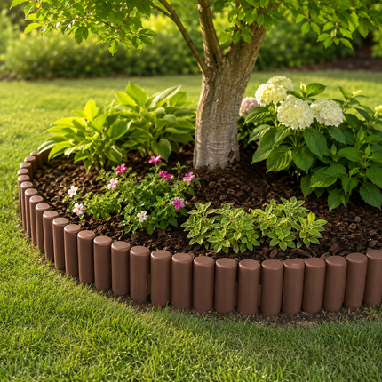 Garden Edging Fence 10PCS Wood Effect Lawn Border