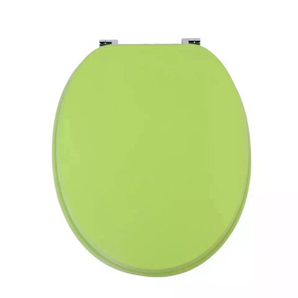 Universal Toilet Seat Lime Green Wooden MDF Easy Fit Bathroom WC Seat 18 Inches