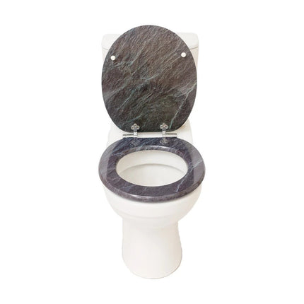 18'' Universal Wooden Toilet Seat Easy Fit Bathroom WC Seat with Fittings