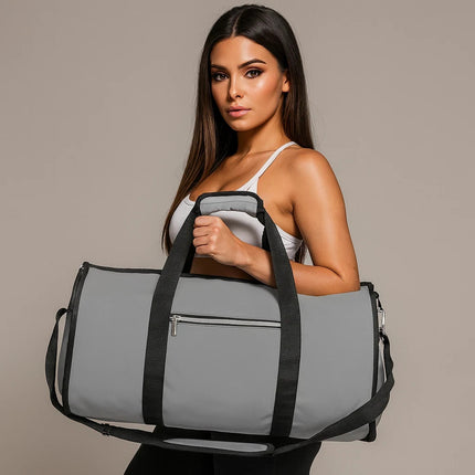 Foldable Large Duffel Travel Bag Weekend Garment Storage Carrier Suit Cover Grey