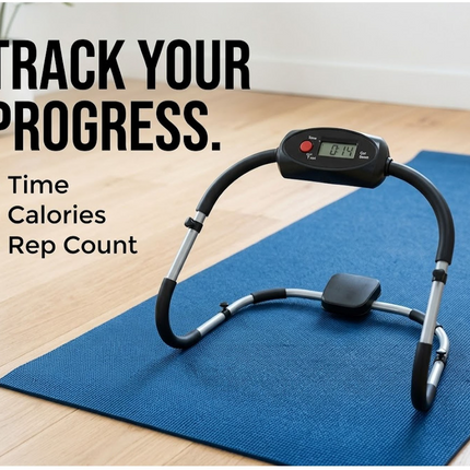 Ab Roller Sit Up Crunch Core Trainer With Padded Headrest And Monitor Gym