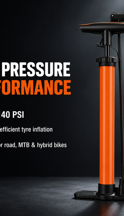 140 PSI Bike Floor Pump with Pressure Gauge
