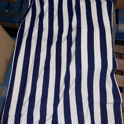 2 Pack Cotton Terry Bath Towels Set Soft Absorbent White & Blue Unisex Towels