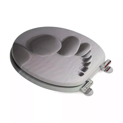 18” Universal Bathroom Toilet Seat – Pebbles Black Novelty WC Seat with Fittings