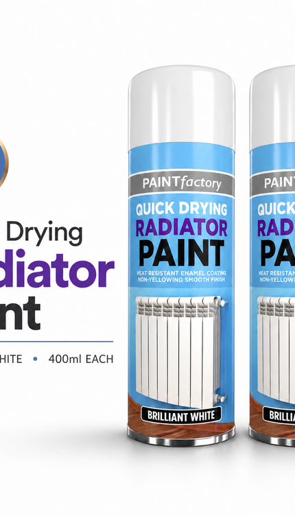 2x Cast Iron Radiator Spray Paint 400ml Brilliant White Aerosol Real Feel Effect