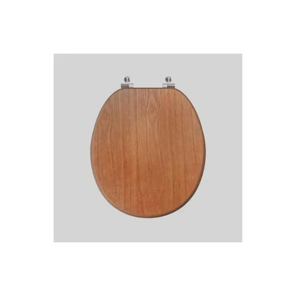 18 Inch Universal Bathroom MDF Toilet Seat Wooden WC Seat with Easy Fit Design and Fittings Durable Comfortable Smooth Finish Replacement Accessory