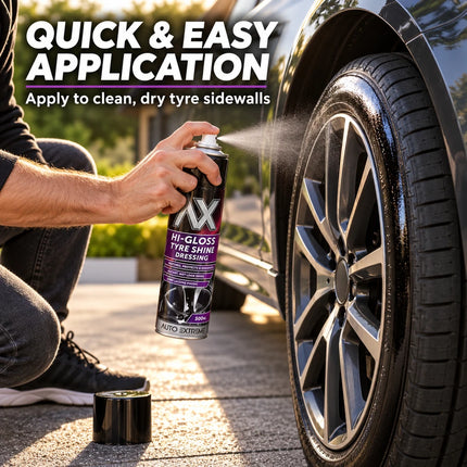 Tyre Shine Spray 500ml High Gloss Wet Look Car Tyre Dressing - Auto Extreme
