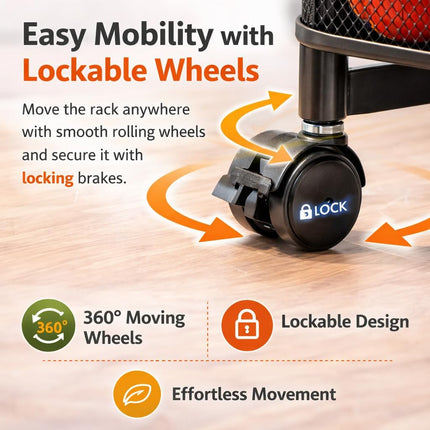 Rotating Storage Rack Trolley Cart – 360° Kitchen & Bathroom Organizer with Wheels