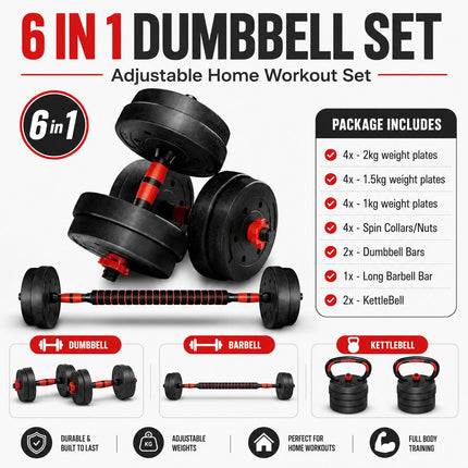 20kg Adjustable Dumbbell Set – 5 Styles