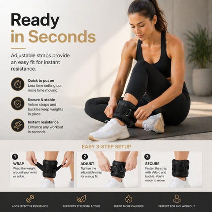 2-Piece Adjustable Ankle & Wrist Weights