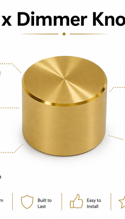 Polished Brass Gold Effect Dimmer Switch Knob