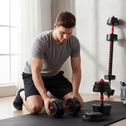 Adjustable Dumbbell & Barbell Set