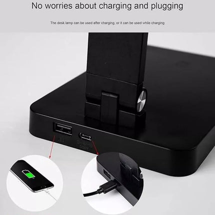 LED Table Lamp Eye-Caring Study Light Featuring 5 Modes USB Rechargeable Touch