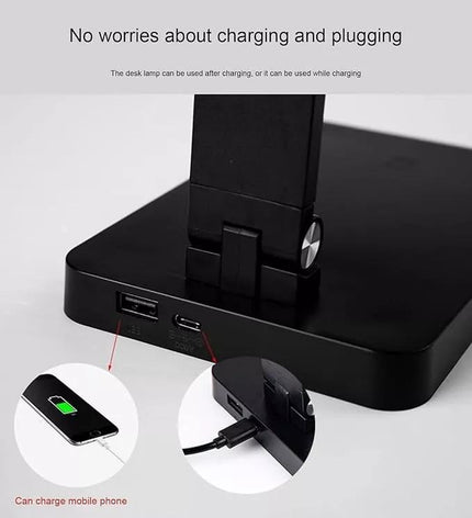 LED Table Lamp Eye-Caring Study Light Featuring 5 Modes USB Rechargeable Touch